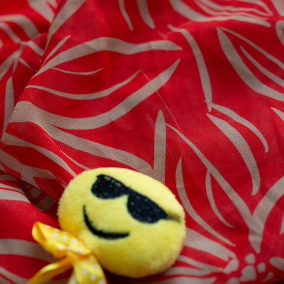 TOCCIN X RTR V-Neck Red and Orange Printed Maxi Dress - Size 12 - Picture 7 of 9